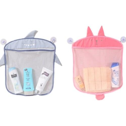 Cartoon Hanging Mesh Storage Bags Kids Children Bathing Toy Pouch Suction Cup Baskets Kitchen Bathroom Grocery Organizer Holder