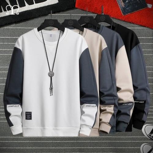 2021 Mens Hoodies Sweatshirt Autumn Spring Black White Hip Hop Pullover Streetwear Male Casual Fashion Clothes OVERSize 4XL 3XL