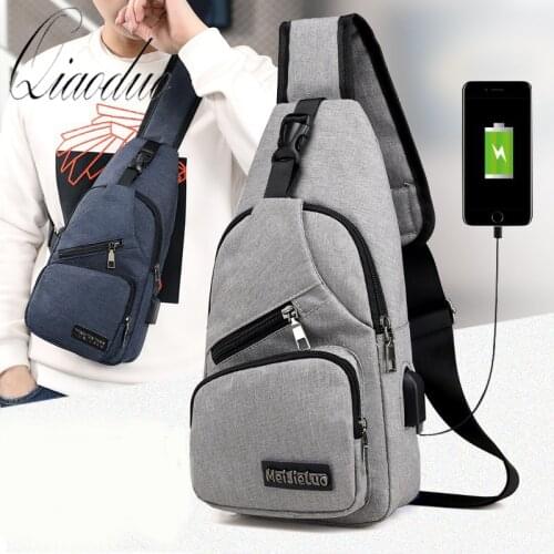 Qiaoduo Mens Shoulder Bags USB Charging Crossbody Bags Male Anti Theft Shoulder Bag School Casual Short Trip Travel Bag 2020