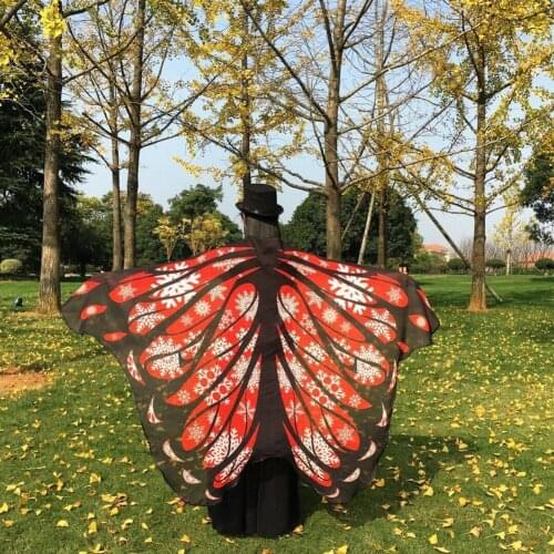 Halloween Cloak Decorative Unisex Gradient Color Fabric Butterfly Wings Cape Women Men Party Costume 197cm x 125cm