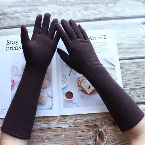Bickmods New Womens Long Cotton Gloves Color Style Fashionable Straight Board Suitable For Winter And Autumn