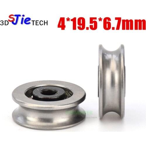 1pcs 4*19.5*6.7mm U grooved bearing pulley, 440C stainless steel, rust proof lifting wheel, grooved wheel, metal wire