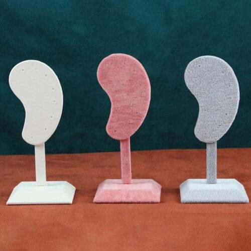 Earring Display Stand Jewelry Display Rack Muti-purpose Ear-shaped Easy to Stab Flannel Earring Holder Organizer for Earring