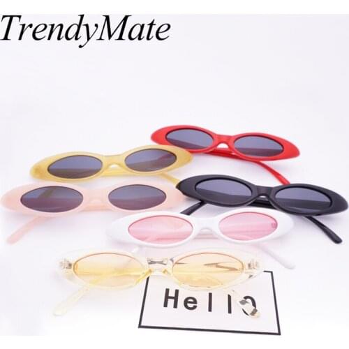 Cute Sexy Retro Oval Sunglasses Women Famous Brand 2018 Vintage Small Frame Sun Glasses for Men Female Red Eyewear Oculos 1453T