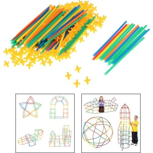 Straw and Connector STEM Building Straws Kids DIY Toy Interlocking Toys