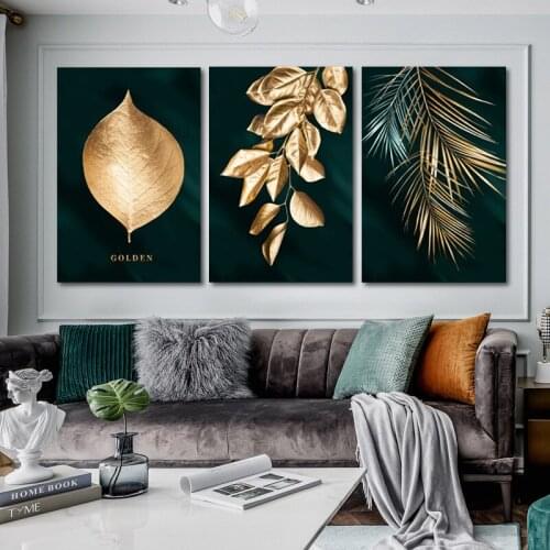 Modern Golden Leaves Landscape Painting Canvas Painting Home Decor Living Room Wall Art Decoration Painting by Numbers Frameless