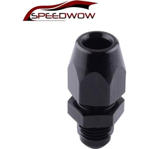 SPEEDWOW Aluminium Alloy 6 AN Male To 3/8" Tubing Compression Oil Line Hose End Fitting Adapter Brass Ferule Adaptor