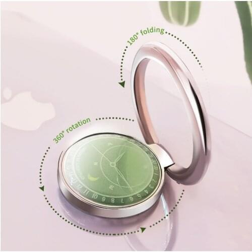 Universal Metal Finger Ring Stand Holder 360 Rotate Mobile Phone Stent For iPhone X XS XR Watch Pattern Phone Bracket Car Mount