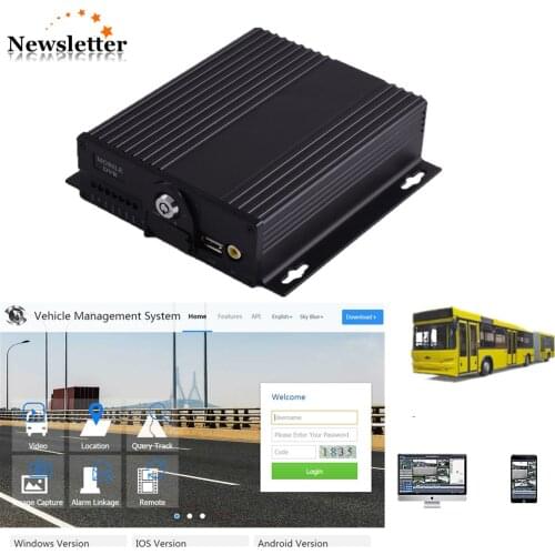3G live video monitoring fleet management bus mobile dvr with WiFi GPS Map