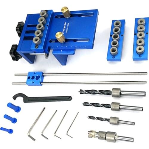 High Precision 3 In 1 Drilling Locator Drilling Guide Kit Woodworking Joinery Dowel Jigs Dowelling Jig Kit Woodworking DIY Tools