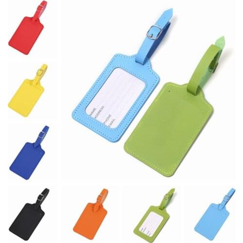 ISKYBOB Colorful PU Leather Luggage Tag Bag Pendant Handbag Travel Accessories Name ID Address Wedding VIP Invitation Label