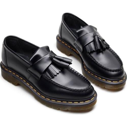 Retro Tassel Womens Loafers Shoes Leather Low Top Women Martin Shoes Round Head Casual Womens Shoes Zapatillas Mujer