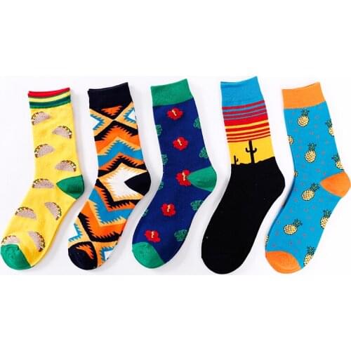 Women Socks Art Creative High Quality Paitings Food Fruit Cotton Adult Casual Crew Socks Creative Autumn Winter