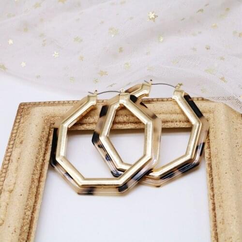Acetate Alloy Earring Big European For Female Geometric Exaggeration