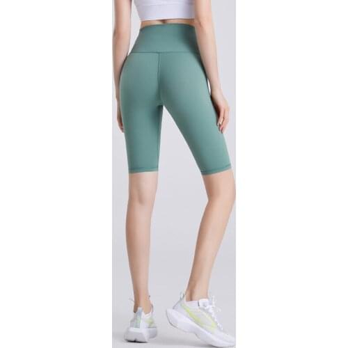 High Waist Hip Bare Sense Fitness Female Double-Sided Sanding Running Yoga Shorts Licras Deportivas Mujer Women Sport Short