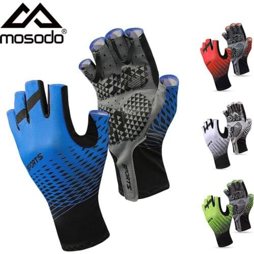 Mosodo 1pair Cycling Gloves Half Finger Motorcycle Mitts Bike Riding Gloves for Men Women Outdoor Sport MTB Bicycle Accessories