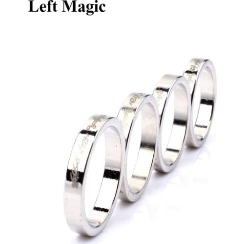 2017 Mini Alphabet Silver Strong Magnetic Magic Ring Magnet Coin Magic Tricks Finger Decoration Magician Ring 18/19/20/21MM