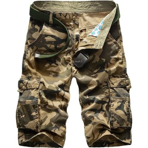 2020 Brand Mens Casual Camouflage Loose Cargo Shorts Men Large Size Multi-pocket Military Tactical Short Pants Male Overalls