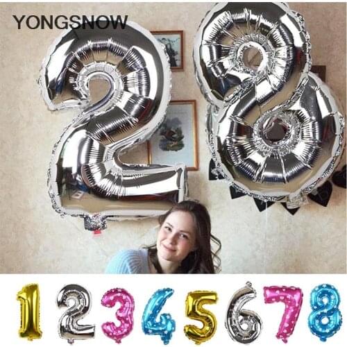 32inch Number Foil Balloons Happy Birthday Ballon Wedding Decoration Digit Balloon Figures Globos Christmas Party Supplies