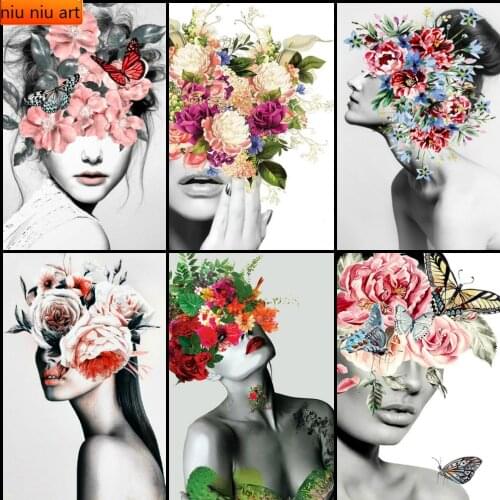 5D DIY Diamond Painting Woman Rhinestones Pictures Diamond Mosaic Flowers Bead Embroidery Cross Stitch Home Decor