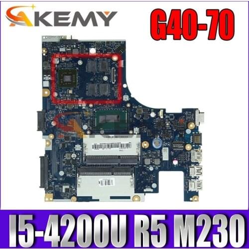 Akemy Laptop Motherboard For Lenovo Ideapad G40-70 Main Board ACLU1 ACLU2 NM-A271 DDR3L SR1EN I5-4200U CPU R5 M230 2GB