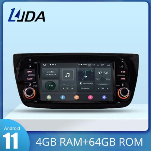 LJDA Android 10 Car Multimedia Player For FIAT DOBLO 2010-2016 1 Din Car Radio GPS Navigation Stereo 4G+64G Octa Cores WIFI DSP