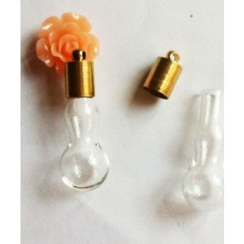 Free shipping!!! Drop Link Vial pendant 5mm (golden Metal Cap/pendant/Mini/Charm/ Bottle/Miniature/Vials)Absolutely wonderful