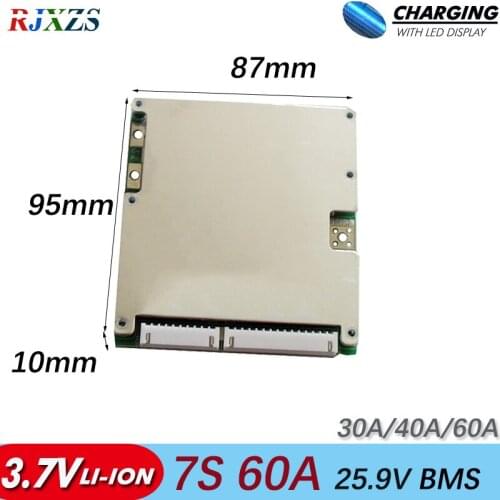 BMS 7S 30A/ 40A/60A 24V Li-ion Large High Current Lithium Ion PCM with SAME discharge port for electric bike electric