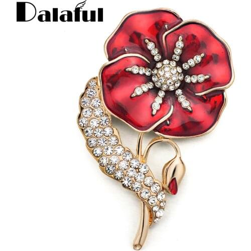 Amazing Exquisite Crystal Clothes Accessories Luxury Fancy Red Flower Brooch Pin Jewelry Brooches For Wedding Bridal Z023
