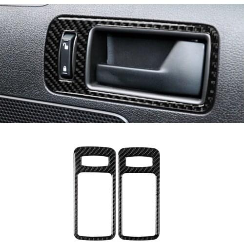 Door Grab Handle Decoration Cover Trim Decal for Ford Mustang 2009 2010 2011 2012 2013 Car Interior Accessories Carbon Fiber
