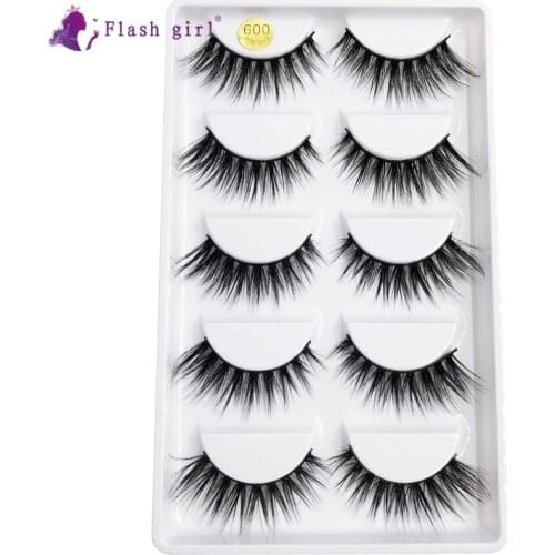 Flash Girl Natural Long False Eyelashes Full Strip Lashes Makeup 3D Mink Lashes Volume Fake Eyelashes Soft Mink Eyelashes 009