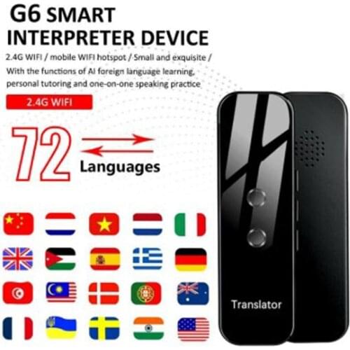 G6 Smart Voice Speech Translator Two-Way Real Time 70 Multi-Language Translation For Learning Travelling Business Meet