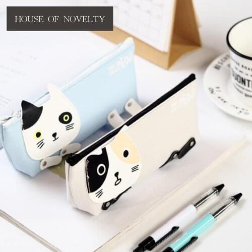 Cool Naughty Canvas Pencil Case Stationery Storage Organizer Bag School Office Supply Escolar