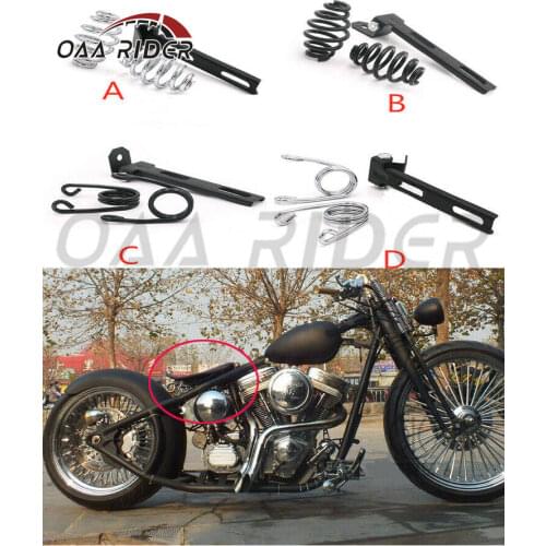 For Harley Yamaha Honda Leather Spring Driver Seat Mounting Kit Accessories Swivel Bracket+Solo Seat Spring Motorcycle Part