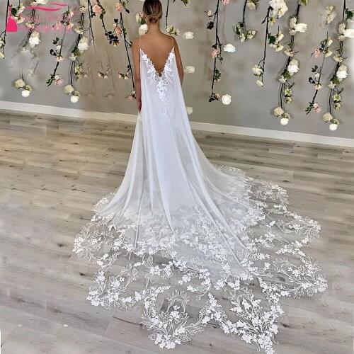 Mermaid Lace Wedding Dresses Backless Spaghetti See Through Bridal Gowns With Detachable Cape Vestido De Noivas ZW440