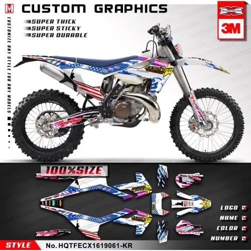 KUNGFU GRAPHICS Off-Road Stickers Self-Adhesives for TE FE TX FX FS TC FC 125 150 250 300 350 450 501 2016 2017 2018 2019