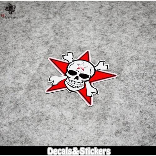 NO.LN276 Five Star Skull MOTO GP Reflective Car Sticker Decals Racing Motorcycle Windshield Bike Tank cup