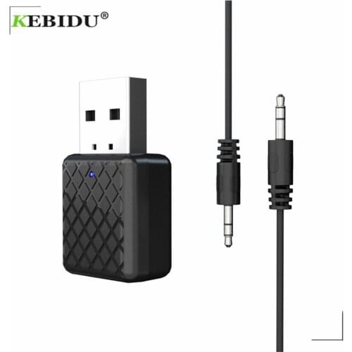KEBIDU Mini USB Bluetooth Adapter 3.5mm AUX Stereo Bluetooth 5.0 Adapter Receiver Transmitter For Car Home TV Heaphone Speaker