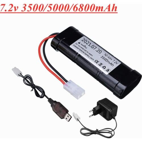 7.2V 5000mAh Ni-MH SC battery for RC toys tank car Airplane Helicopter With Tamiya Connectors 7.2 v 3500/5000/6800mah battery