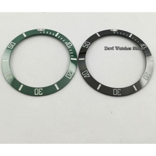 New 38mm Super Luminous Watch Bezel Insert Black Green Ceramic Bezel Ring Insert Watch Parts Fits For 40mm Watches