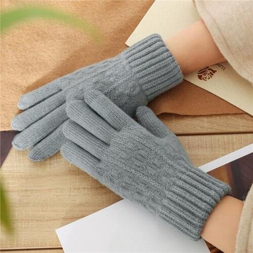 Gloves Womens Winter Cute Plush Warm Riding Gloves Female Thicken Warm Winter Gloves Women Fashion Knit Gloves Mittens