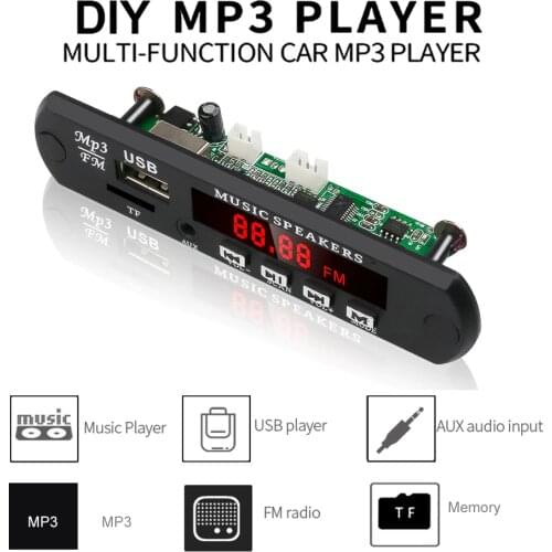 MP3 WMA WAV Decoder Board MP3 Player Car Audio USB TF FM Radio Module 5V 12V with Remote Control For Car