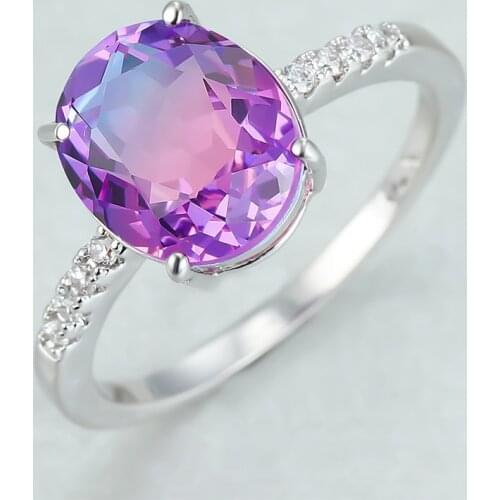 Simple Female Crystal Stone Thin Ring Charm Silver Color Engagement Ring Cute Bridal Oval Zircon Wedding Rings For Women