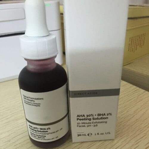 30ml Peeling Solution AHA 30% + BHA 2% Exfoliating Blackhead Acne Moisturizes Deeply Cleans Fade Fine Lines Unblock Pores Serum