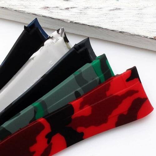 Rubber watch strap waterproof silicone wristband bracelet camouflage color watchband wristwatches band 20mm watch belt for ROX