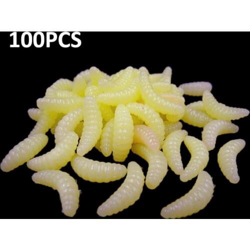 Fishing Lures Soft Lure Baits Smell Worms Glow Shrimps Tackle Soft Baits Lifelike Fishy Smell Lures 2cm 0.5g 100pcs/lot Pesca 8