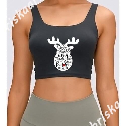 Santas Reindeer Dasher Dancer Prancer Vixen Rudol Tank Top S-XXL Female Summer Formal Top Tees Gift Building Design Vest