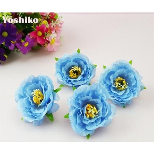 50pcs Silk tea roses head wedding decoration for home accessories Candy box gift diy fake flowers Artificial flowers
