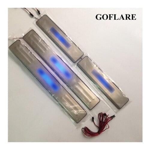 Car Styling for Opel Mokka 2012-2016 accessories led door sill protector trim illuminated scuff plates stainless welcome pedal