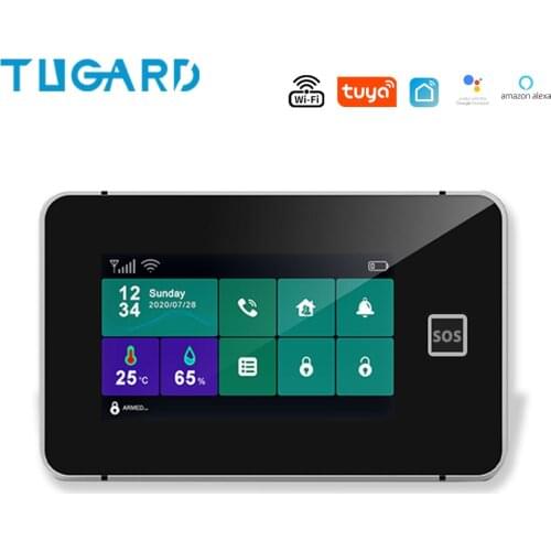 Wifi Tuya App Gsm Sim Home Security Alarm System With Motion Sensor 433MHz GSM Alarm System Sensor kit Compatible Alexa Google